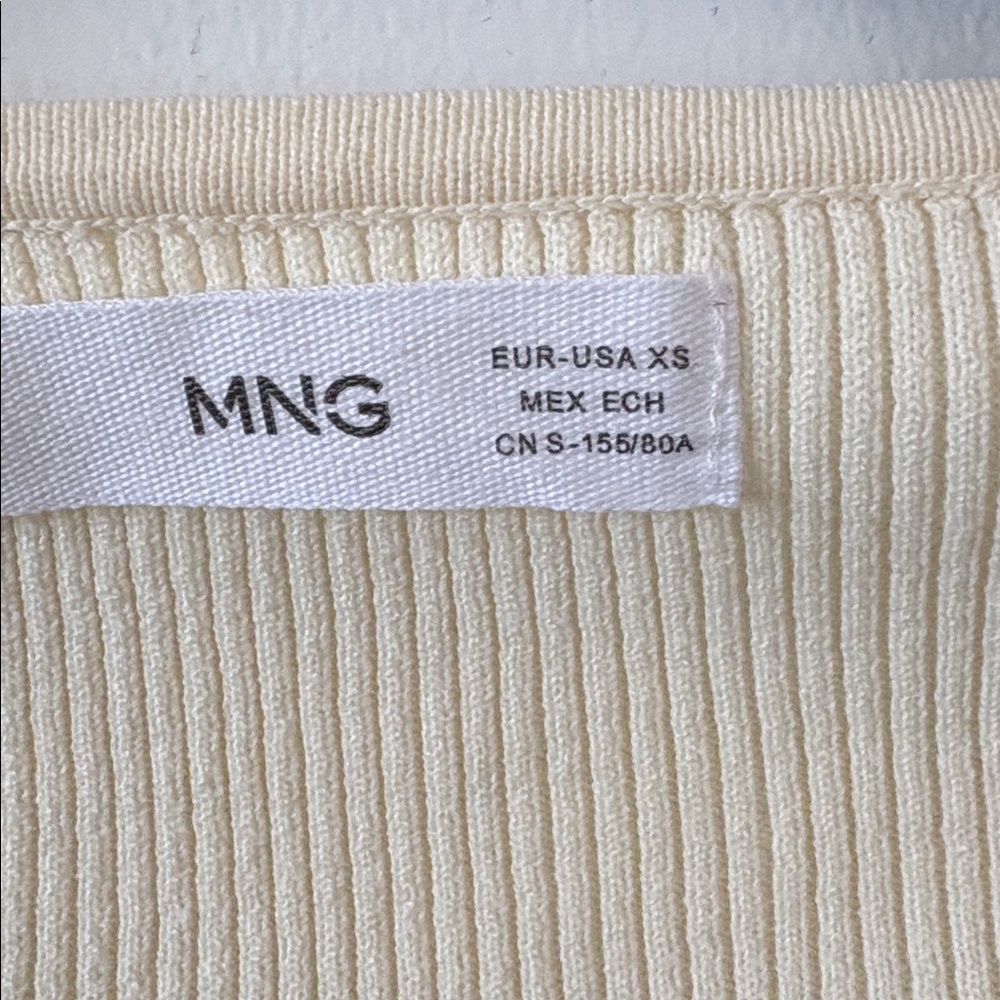 Mango Cream Ribbed Knit Top - Picture 2 of 2
